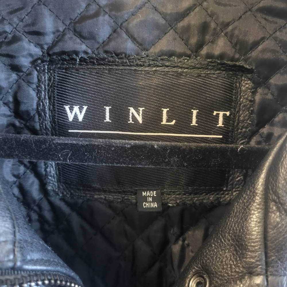 Vintage Winlit Leather Jacket Mens, Parka Jacket, Black Leather, Size M‎ - Picture 2 of 10
